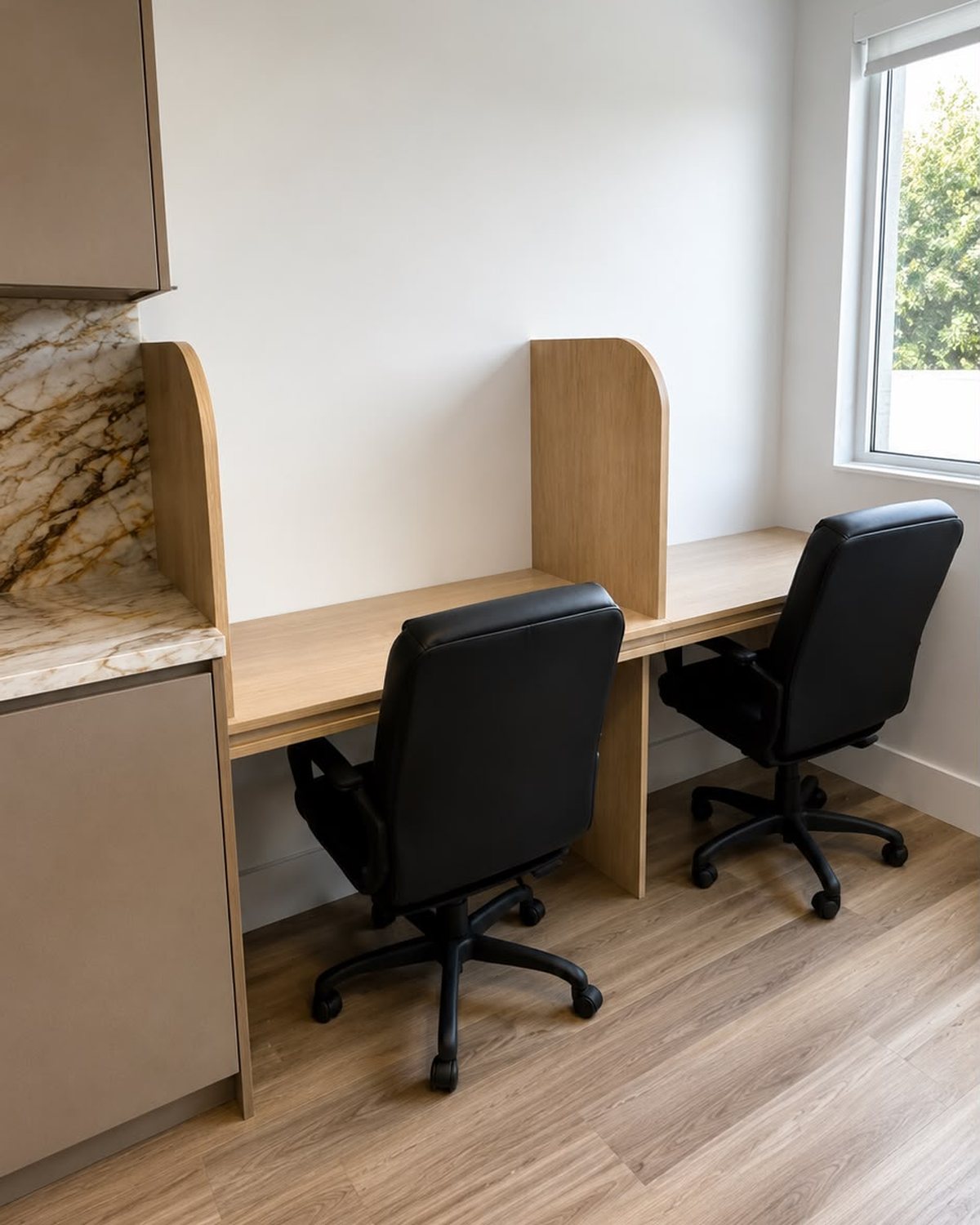 Commercial study suite with custom desks and dividers